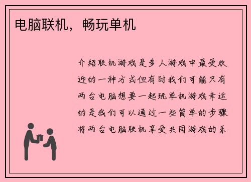 电脑联机，畅玩单机